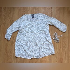 Motherhood Ivory Blouse with Black Pattern